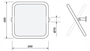 Cersanit Etude, állítható tükör 60X60 cm, króm, K97-039
