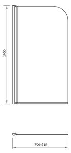Cersanit Easy New, 1 lapos kádparaván 70 (hossz) x 140 (magasság) cm, átlátszó üveg, króm profil, S301-289