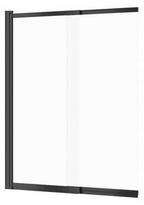 Cersanit Larga, kádparaván 140x115 cm, kétszárnyú átlátszó üveg, fekete profil, S932-142