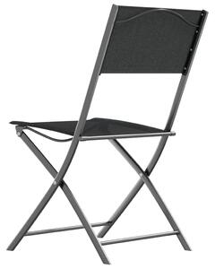 VidaXL 2 db fekete acél és textilén összecsukható kültéri szék