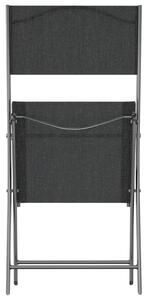 VidaXL 4 db fekete acél és textilén összecsukható kültéri szék