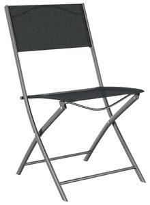 VidaXL 2 db fekete acél és textilén összecsukható kültéri szék