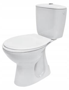 Cersanit elnök, kombi WC öblítéssel 3 / 6l, függőleges hulladék, vízellátás a tartály oldaláról és antibakteriális ülőke hőre keményedő, fehér, K08-039