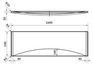 Cersanit VIRGO / INTRO / ZEN előlap kádhoz 170 cm, S401-046