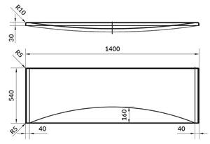 Cersanit VIRGO / INTRO előlap kádhoz 140 cm, S401-043