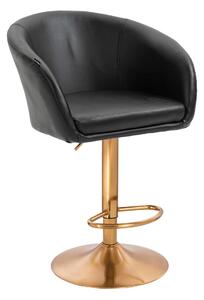 HC8326W Fekete modern műbőr szék arany lábbal