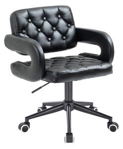 HR8403K Fekete modern műbőr szék fekete lábbal