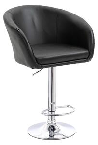HC8326W Fekete modern műbőr szék krómozott lábbal