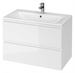 Cersanit Moduo, függő szekrény + mosdó 80 cm, fehér, S801-316-DSM