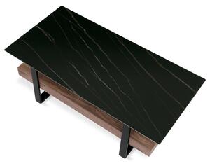 Fekete Márványhatású Luxus Dohányzóasztal. Méret: 120x60 cm. Terhelhetőség: 25 kg. AHG-286