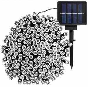 10 méteres 100db LED napelemes kerti fényfüzér - hidegfehér