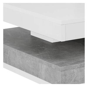 KONDELA Dohányzóasztal, fehér/ beton, MANDY