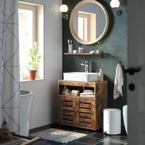 Mosdó alatti fürdőszoba szekrény, rusztikus barna 60x30x63cm