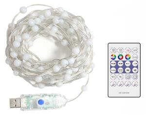 Távirányítós RGB LED fényfüzér | 5m | 100db LED | USB EK1389