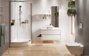 Cersanit Arteco, negyed kör zuhanykabin 80x80x190cm, 5mm átlátszó üveg, króm profil + zuhanytálca Tako, S601-113