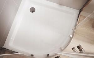 Cersanit Arteco, negyed kör zuhanykabin 80x80x190cm, 5mm átlátszó üveg, króm profil + zuhanytálca Tako, S601-113
