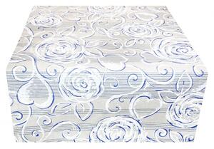Futófelület az asztalon kék bazsarózsa 50x150 cm Made in Italy