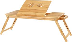 Bambusz laptop asztal állítható magasság 71x35cm