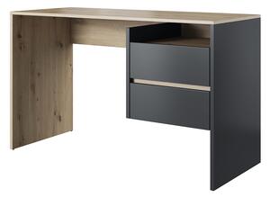 BERY 3 íróasztal, 125x76x52, tölgy artisan/antracit