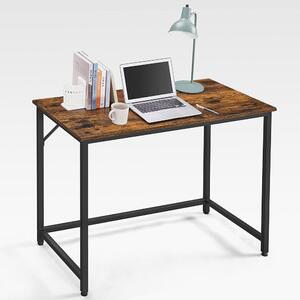 Íróasztal, számítógép asztal, rusztikus barna 100x50x75cm