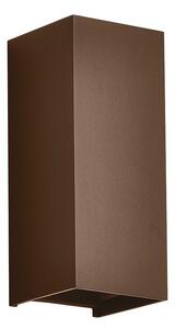 V-TAC kültéri, kétirányú szögletes 10W corten barna fali LED lámpa, CCT - SKU 24347