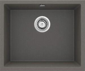 Deante Corda, gránit mosogató a lemez alatt 550x460x204 mm, 3,5 "+ helytakarékos szifon, 1 kamrás, antracit metál, ZQA_T10C