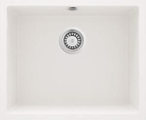 Deante Corda, gránit mosogató a lemez alatt 550x460x204 mm, 3,5 "+ helytakarékos szifon, 1 kamrás, fehér, ZQA_A10C