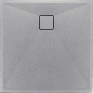 Deante Correo, négyzet alakú gránit zuhanytálca 90x90x3,5 cm, szürke, KQR_S41B