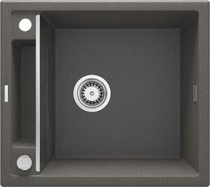 Deante Magnetic, gránit munkalap 560x500x219 mm, 3,5"+ helytakarékos szifon, 1kamrás, antracit metál, ZRM_T103
