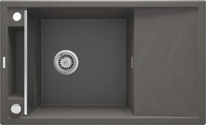 Deante Magnetic, gránit munkalap 820x500x219 mm Z / O, 3,5"+ helytakarékos szifon, 1kamrás, antracit metál, ZRM_T113