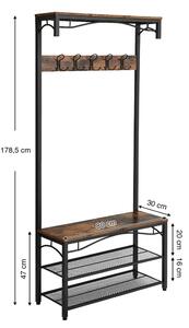 Előszoba bútor / álló fogas / cipőpad - Vasagle Loft - 80 x 178 cm