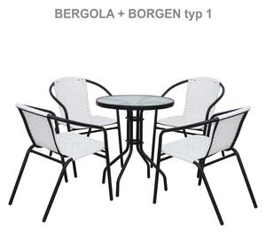 Kerti szék, fehér|fekete, BERGOLA