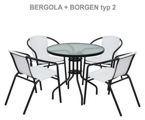 Kerti szék, fehér|fekete, BERGOLA