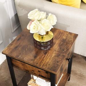 Rusztikus barna kis asztal 40 x 40 x 55 cm
