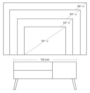 Fehér tv állvány 110 x 40 x 50 cm