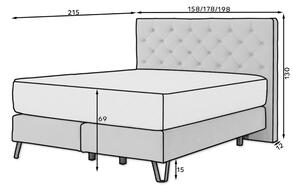 ERIN kárpitozott ágy, 180x200, loco 45