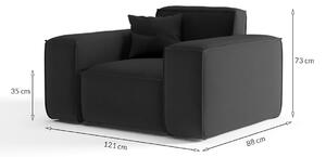 LUNGO fotel, 121x73x88, black