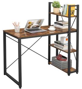 Rusztikus barna íróasztal polcokkal 120 x 60 x 120 cm