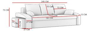 LINT 3 kinyitható kanapé, 245x75x90, haiti 17/haiti 14, jobb