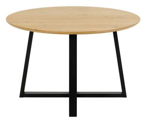 Asztal Oakland 812, Fényes fa, Fekete, 75cm, Természetes fa furnér, Közepes sűrűségű farostlemez, Váz anyaga, Tölgy