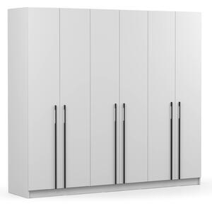 CASMIRA gardróbszekrény 230x210x55 - fehér / fekete