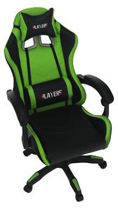 KONDELA Irodai/gamer szék, zöld/fekete, JAMAR