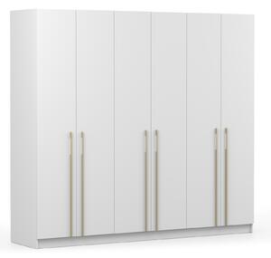CASMIRA gardróbszekrény 230x210x55 - fehér / arany