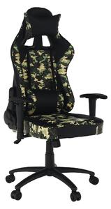 Irodai/gamer szék, fekete/katonai minta, ARMYRE