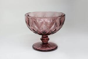Rózsaszín üveg fagylaltos csésze 300ml 6db