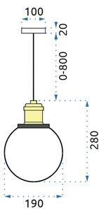 Mennyezeti lámpa üveg Verto B APP044-1CP