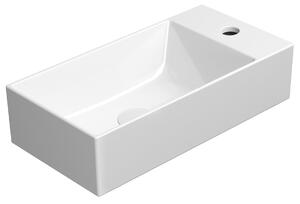 GSI Sapho, KUBE X kerámia mosdókagyló 50x25 cm, mosdócsap jobb, fehér ExtraGlaze