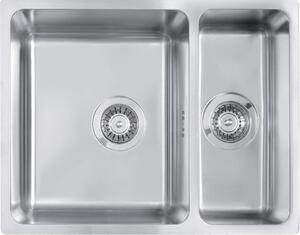 Deante Egeria, rozsdamentes acél lemez alatti mosogató 1,5 kamrás B/O 570x440x200 3,5" + helytakarékos szifon, szatén mintás, ZPE_050C