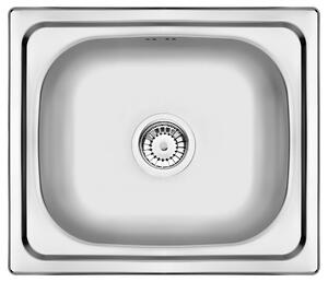 Deante Doppio, rozsdamentes acél munkalap mosogató 1 kamrás B/O 480x430x180 3,5" + szifon, szatén mintás, ZEN_0103