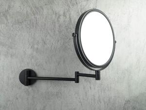 Deante Round kiegészítők, kozmetikai fürdőszobai tükör a vállon (2x), nagyítás (3x), fekete matt, ADR_N811